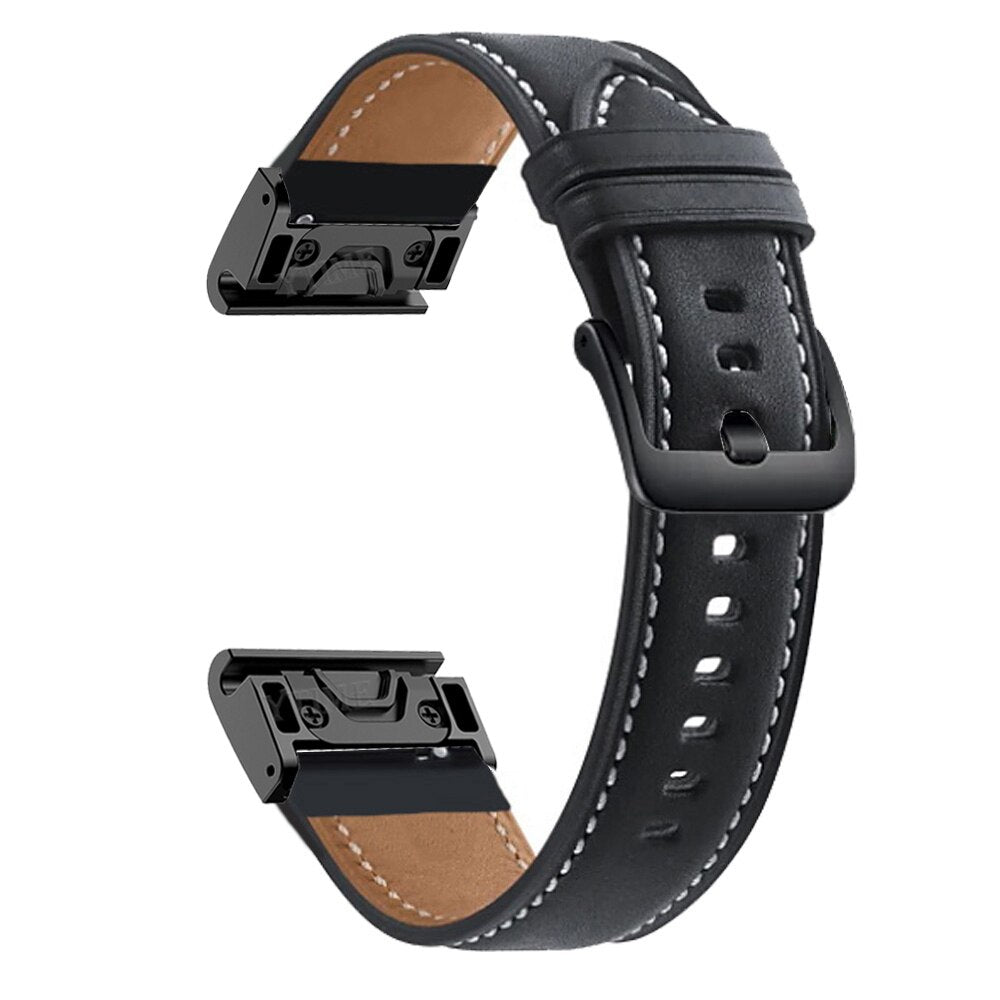 Armbänder Quick-Fit | 22mm (Genähtes Leder) - 2 Farben