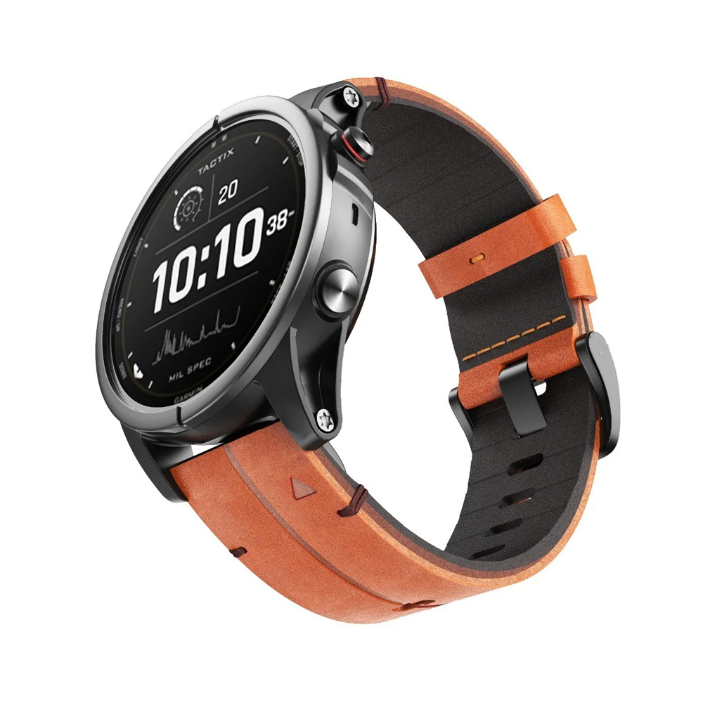 Armbänder Quick-Fit | 22mm (Echtes Leder und Titan) - 2 Farben